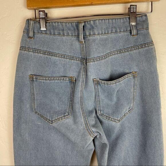 Mad‎ But Magic Kick Flare Jeans w/ Metal Rings Straight Leg High Rise Denim XS - Picture 8 of 9